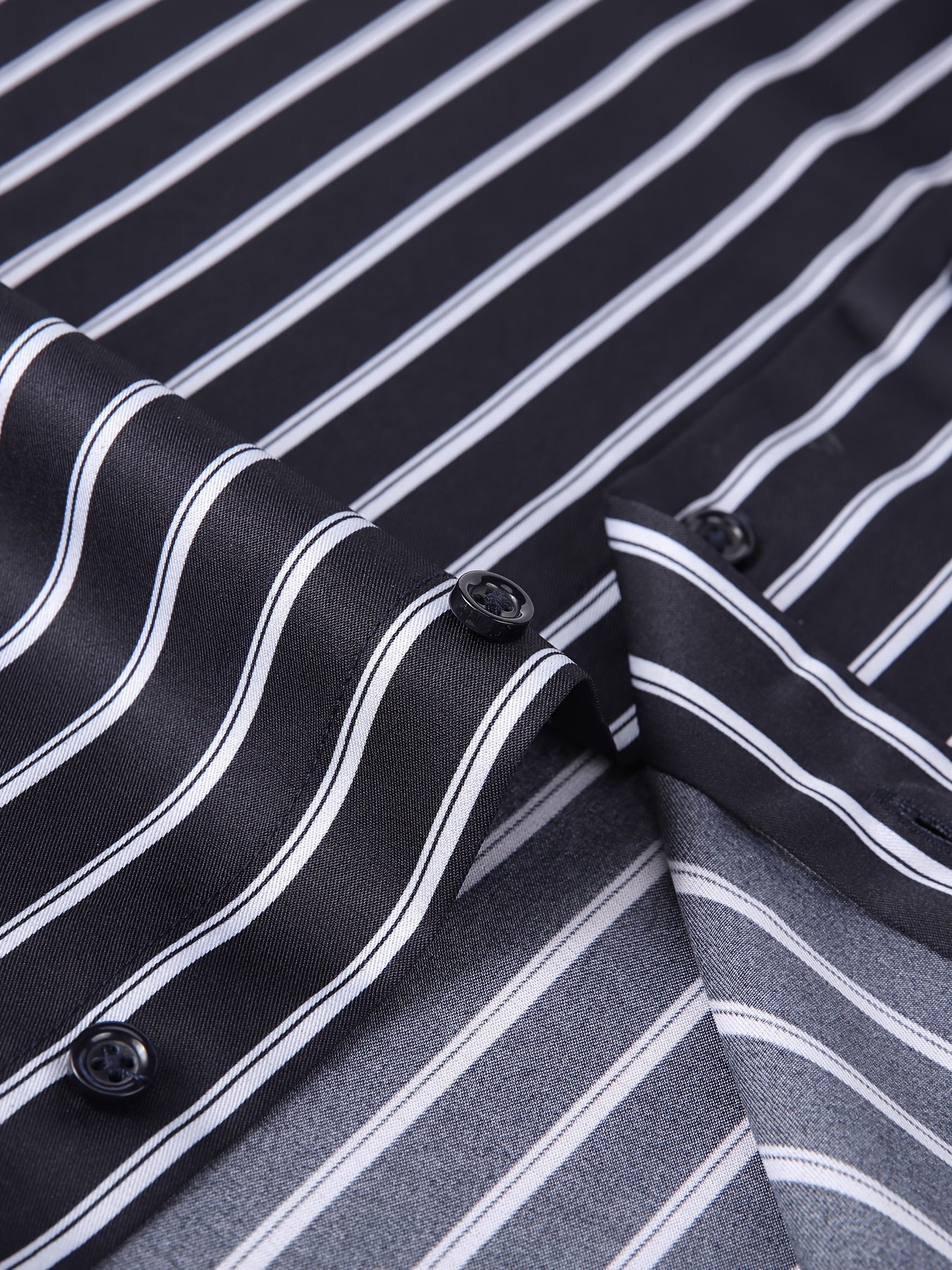 Men's Striped Lapel Collar Design Dress Shirts,