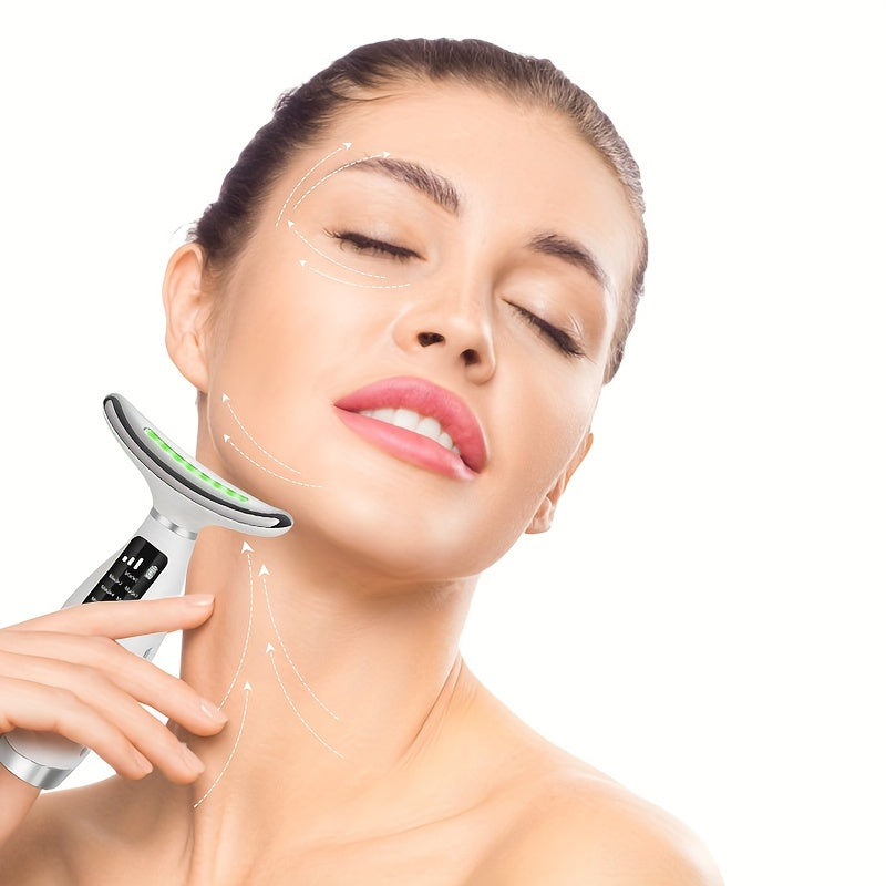 Facial And Neck Massager, 7 Modes, Rechargeable USB, Face Massage Care Tool, Perfect Gifts for Women Gift for Mom On Mother's Day