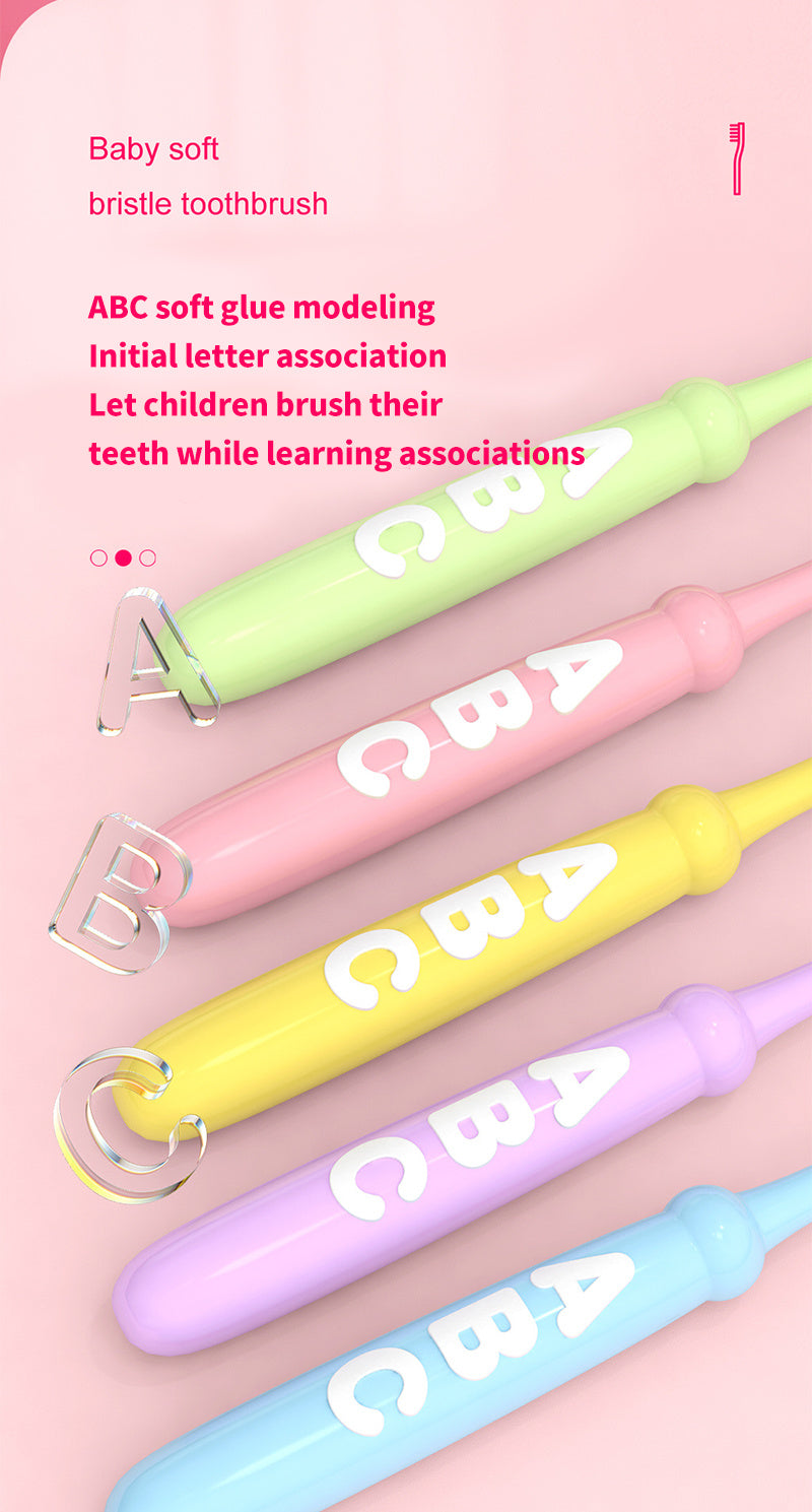 10pcs/pack Letter Antibacterial Silk Kids Toothbrush, Cartoon Soft Bristle Toothbrush, Unisex High Density Brushes, Non-Breaking Student Gum Guard, Christmas, Halloween, Thanksgiving Day Gift