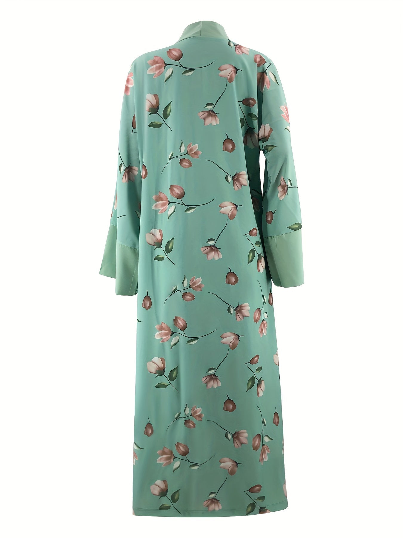 Ethnic Modest Dress Set Without Hijab, Floral Print Long Length leeveless , /MH
