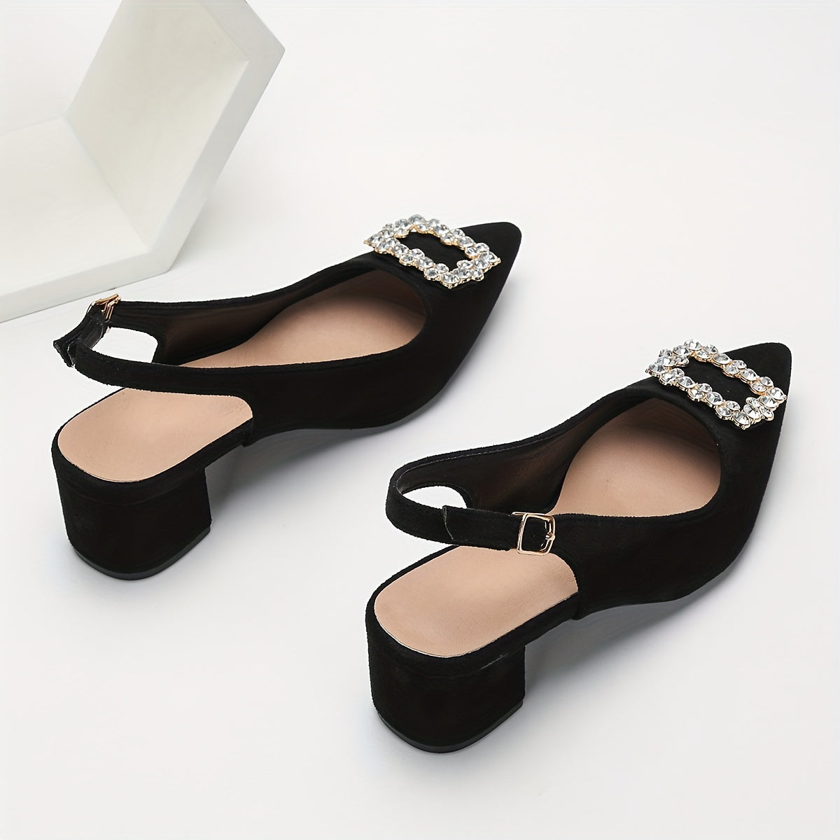 Glamorous Sparkling Rhinestone Buckle Heels -/MH