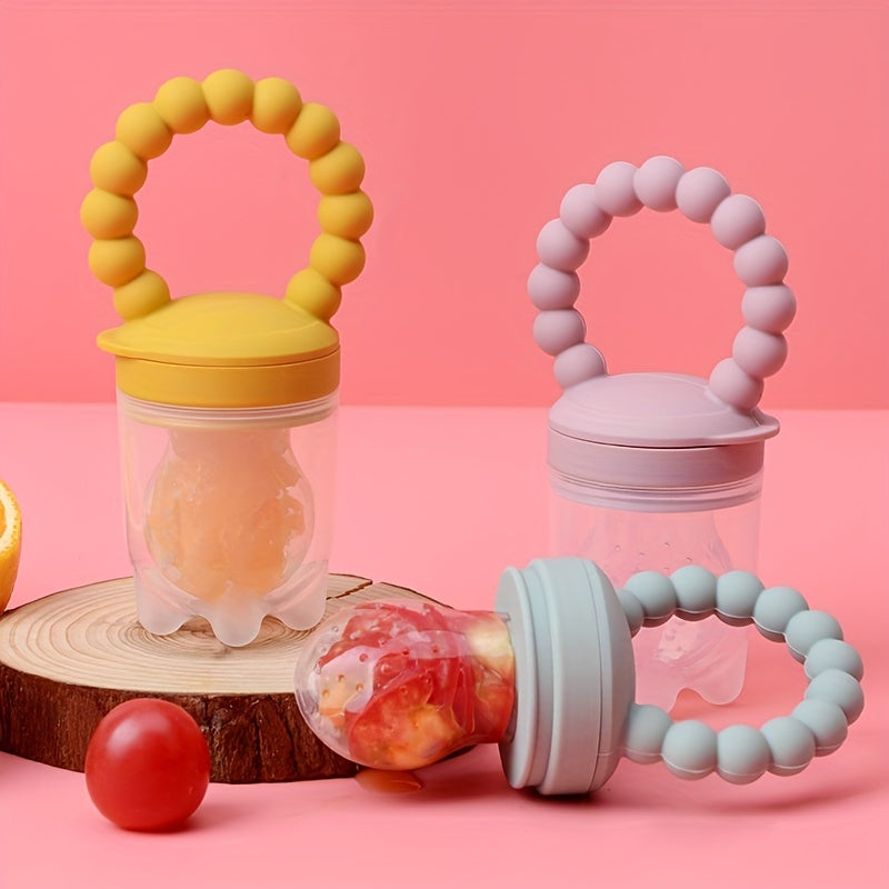 3pcs Children's Silicone Fruit & Vegetable Feeder With Handle - Perfect Food Supplement Pacifier, Christmas, Halloween, Thanksgiving Day Gift