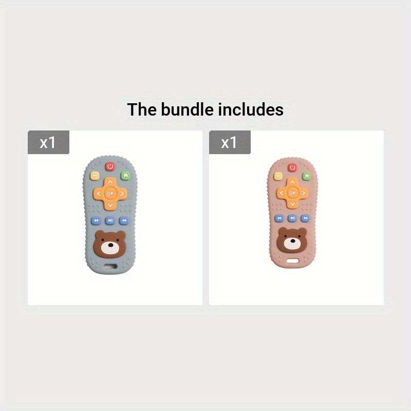 Cute Bear Silicone Baby Teether - Remote Control Shape Food Grade Teething Toy for Newborns - Sensory Teething Toy, Halloween, Thanksgiving And Christmas Gift