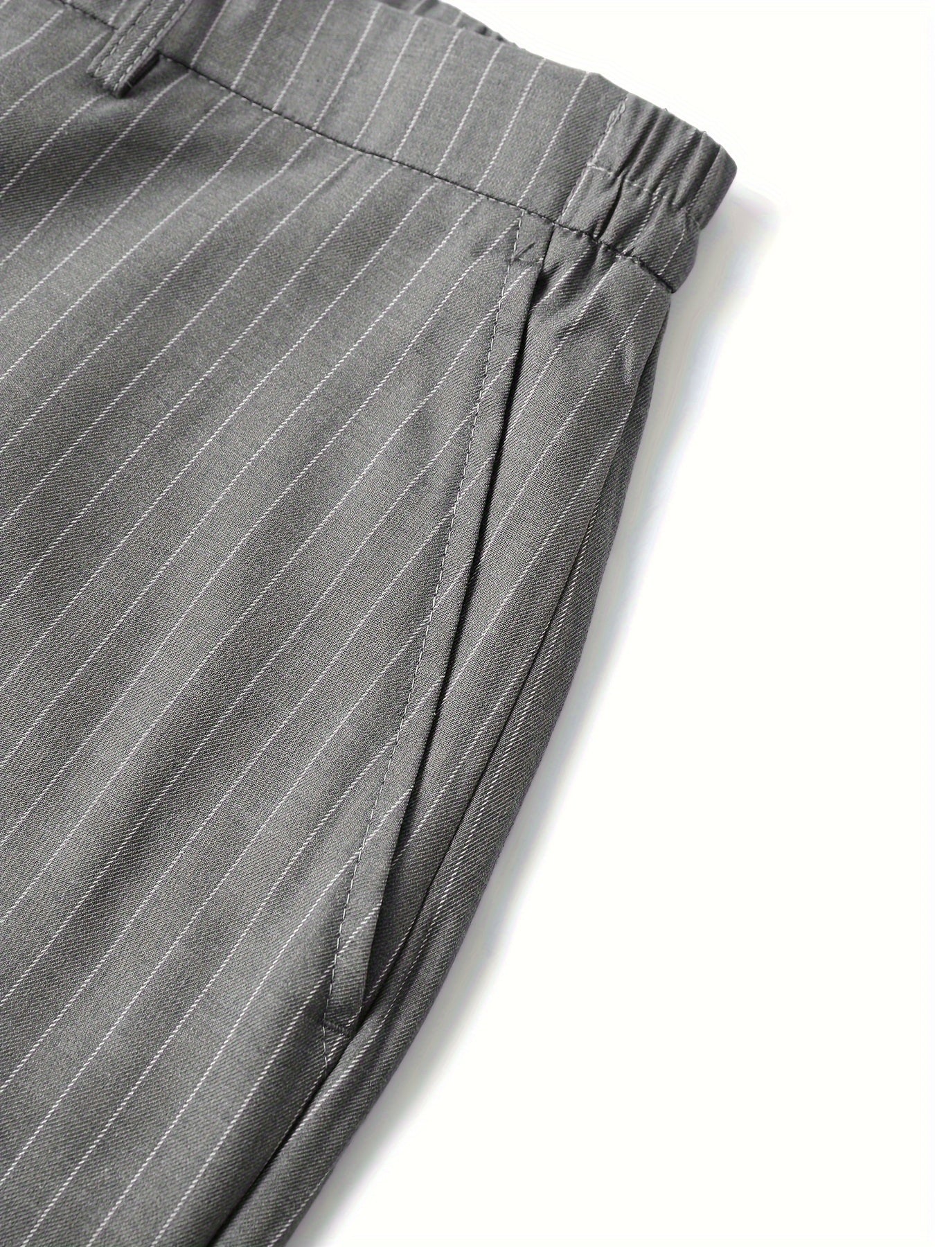 2-Piece Men's Light Business Style Double Breasted Striped Suit Set,