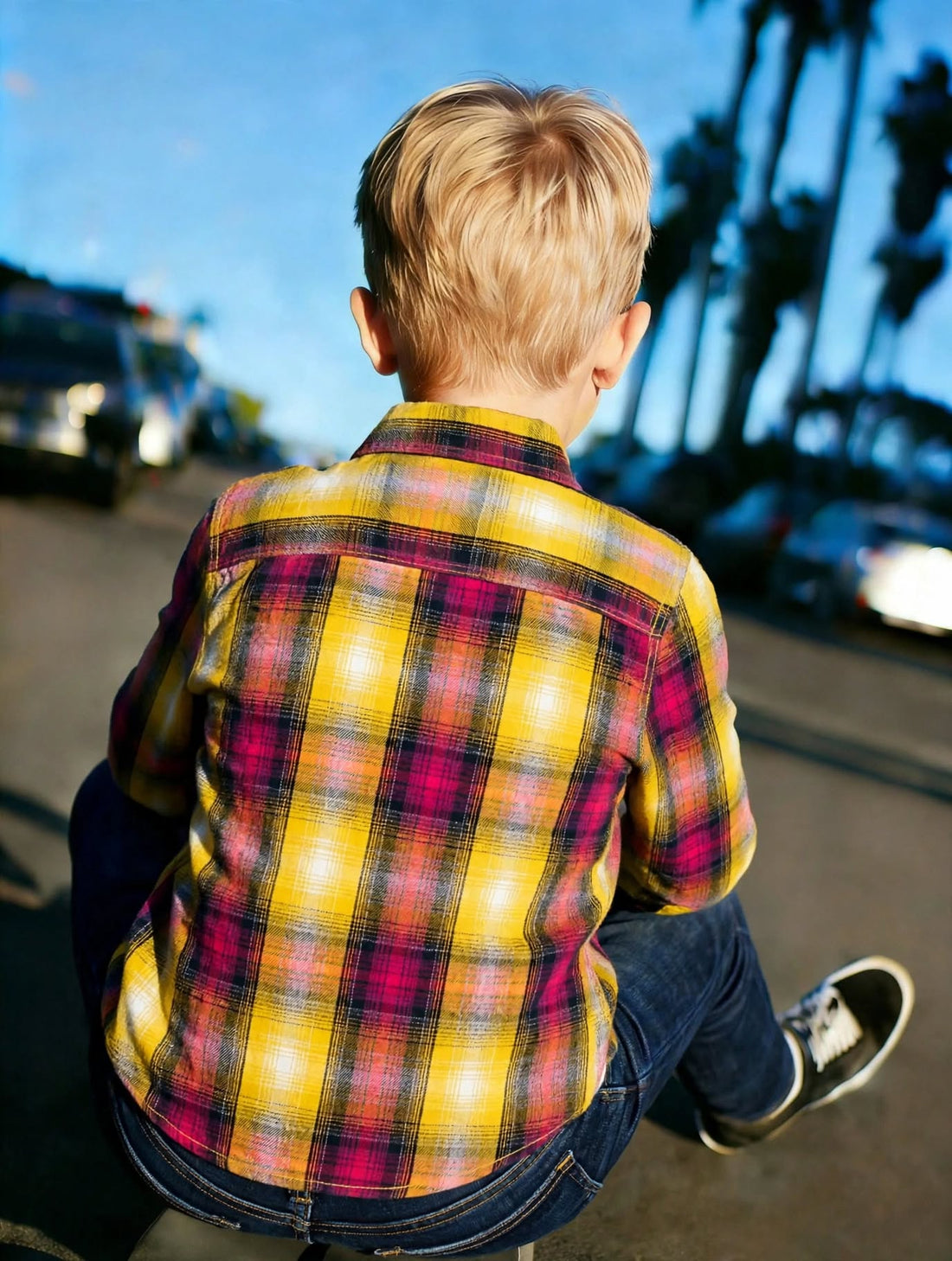 Boys Colorful Plaid Shirt Long Sleeve Collar Pocket Check Pattern | Sizes 2-12Years | MH