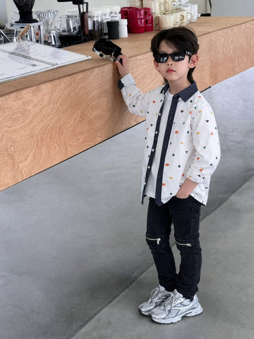 Boys stylish long sleeve shirt model photo