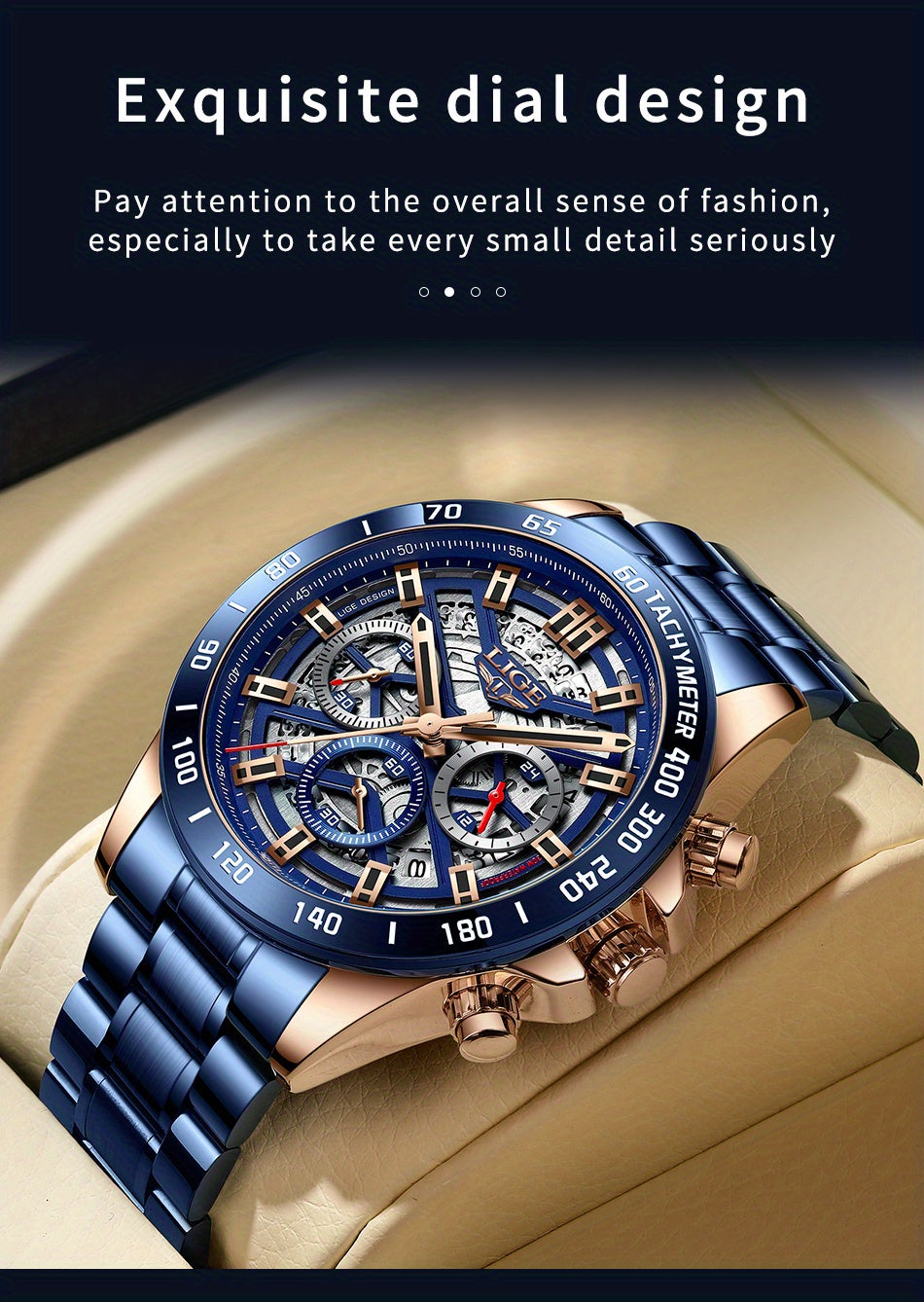 Luxe Timepiece Master - Top-Brand Luxury Quartz Chronograph Watch for Men with Hollowed-Out Design, Business Fashion Sports Style, Ideal Gift Choice for Him