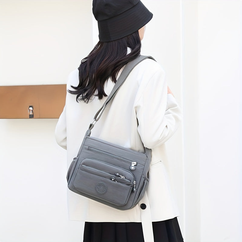 Chic Black Nylon Crossbody Bag for Women .
