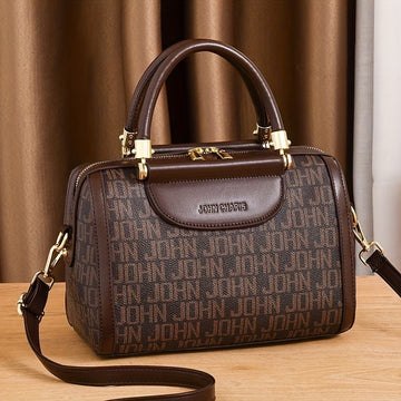Large Capacity Designer-Inspired Boston Handbag for Women
