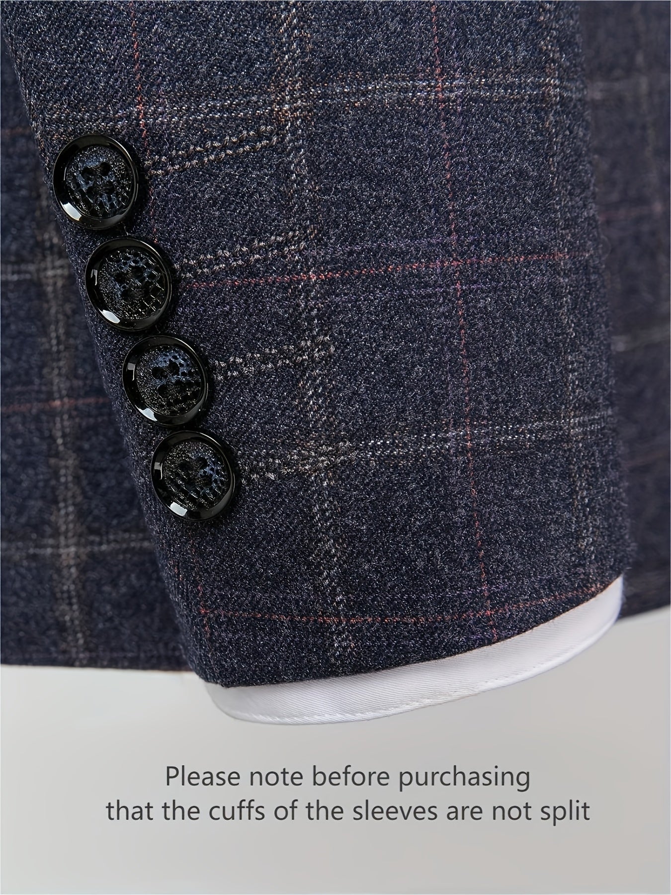 3pcs Men's Plaid Pattern Dress Suit Set, Notch Lapel Collar Blazer.