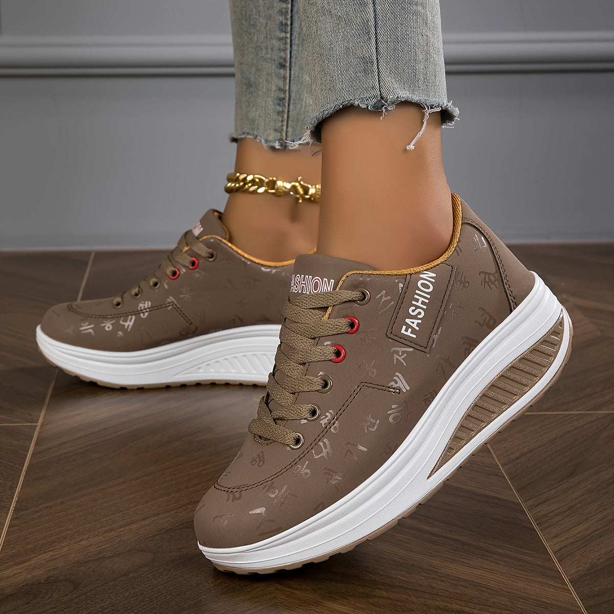 Women's Platform Sneakers, Casual Lace Up Outdoor Shoes, /MH