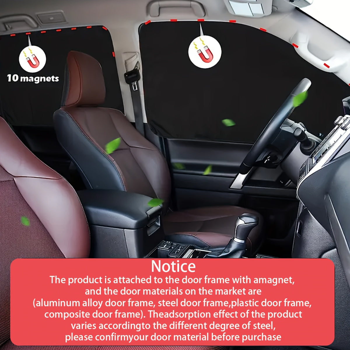 Magnetic Block UV Rays Sunshades for Vehicle Side Windows Set of 4