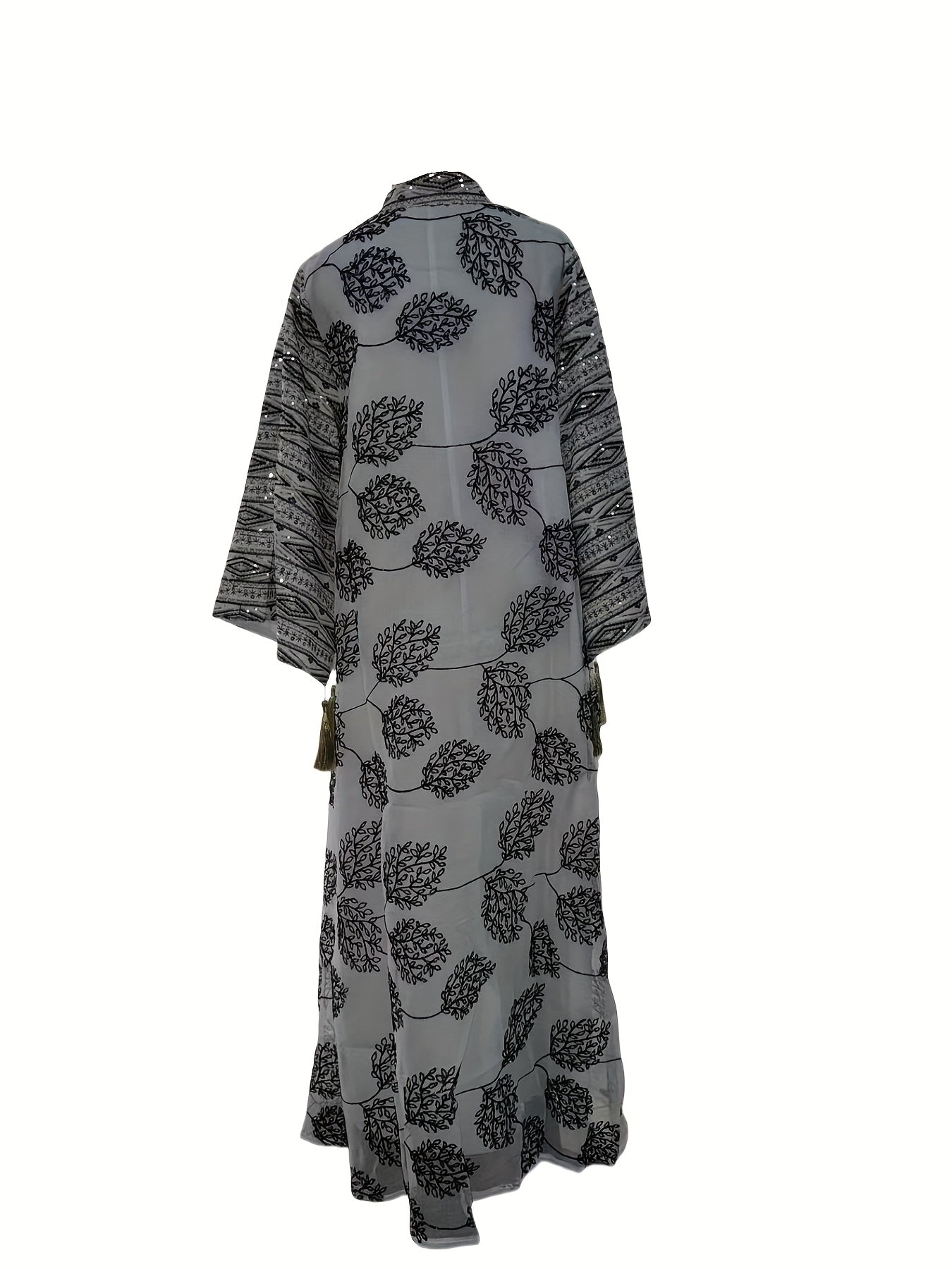 Elegant Black & Golden Decorated Kaftan for Women - ./MH