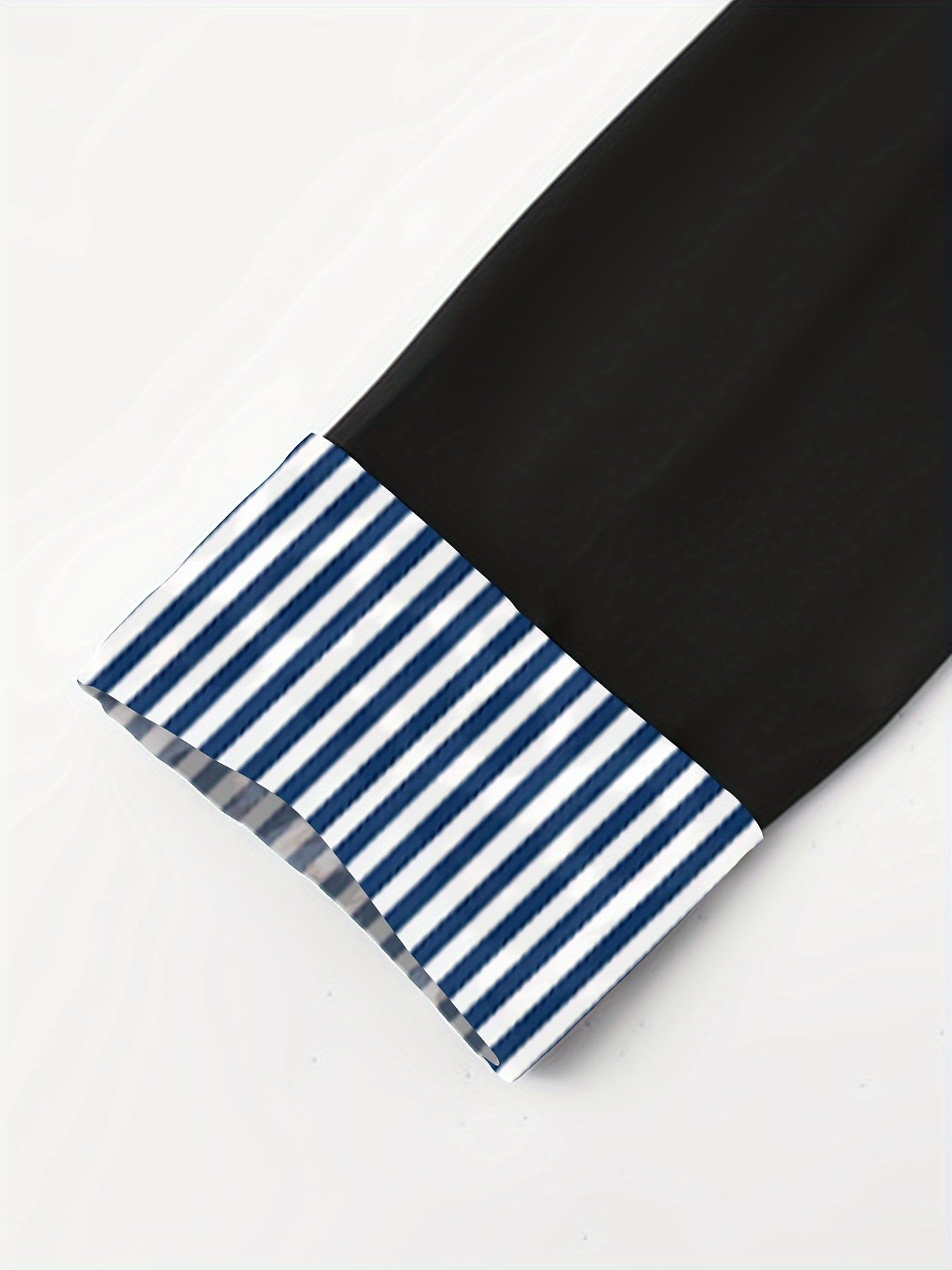 Striped Print Contrast Trim Blazer, Elegant Double Breasted Long Sleeve.