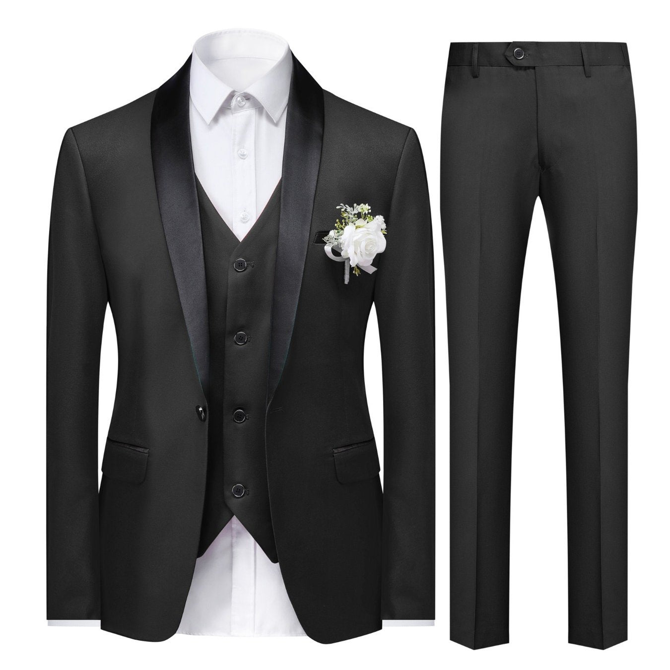 3-Piece Men's Suit Set - Single-Breasted Blazer.