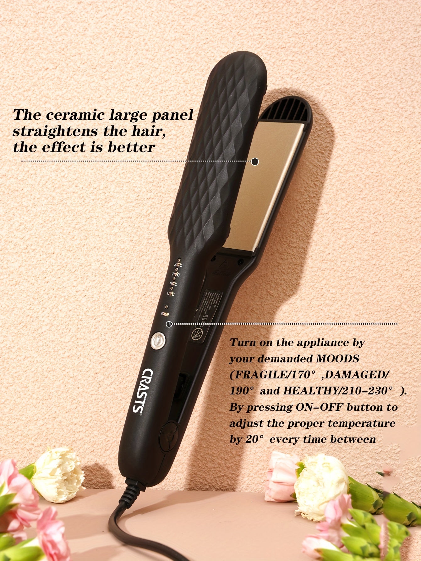 CRASTS 2-in-1 Straightening & Curling Iron with Dual Plates,