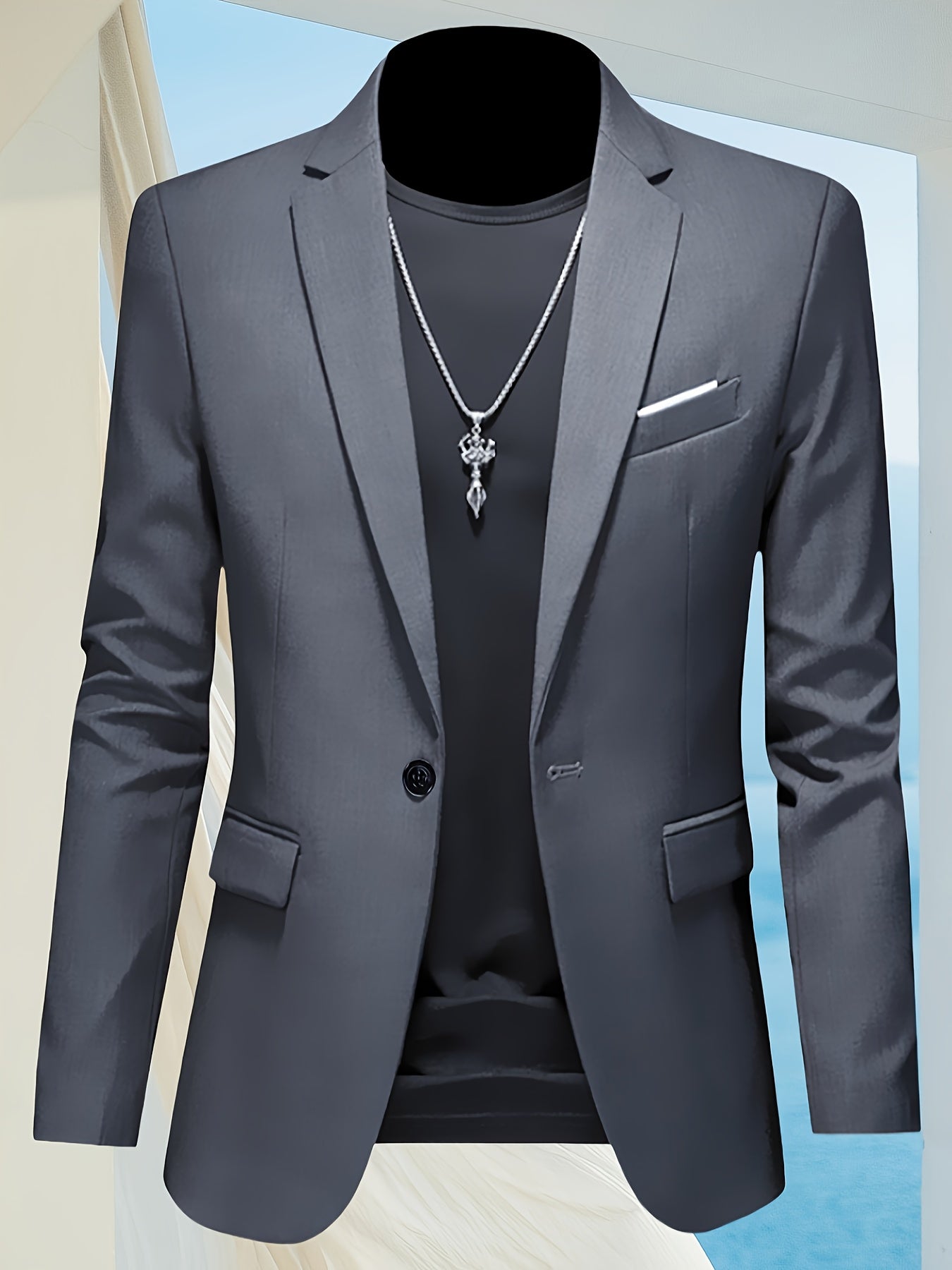 Men's Slim Fit Business Casual Blazer Jacket .