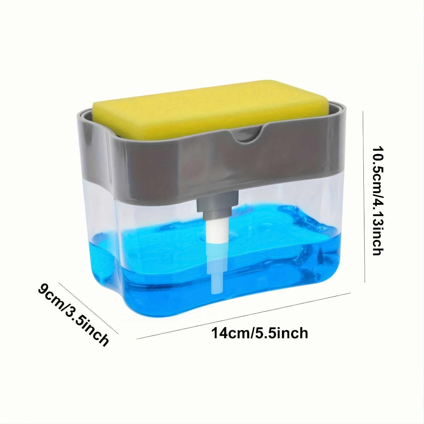 1pc Modern ABS Plastic Dish Soap Dispenser with Sponge Holder,