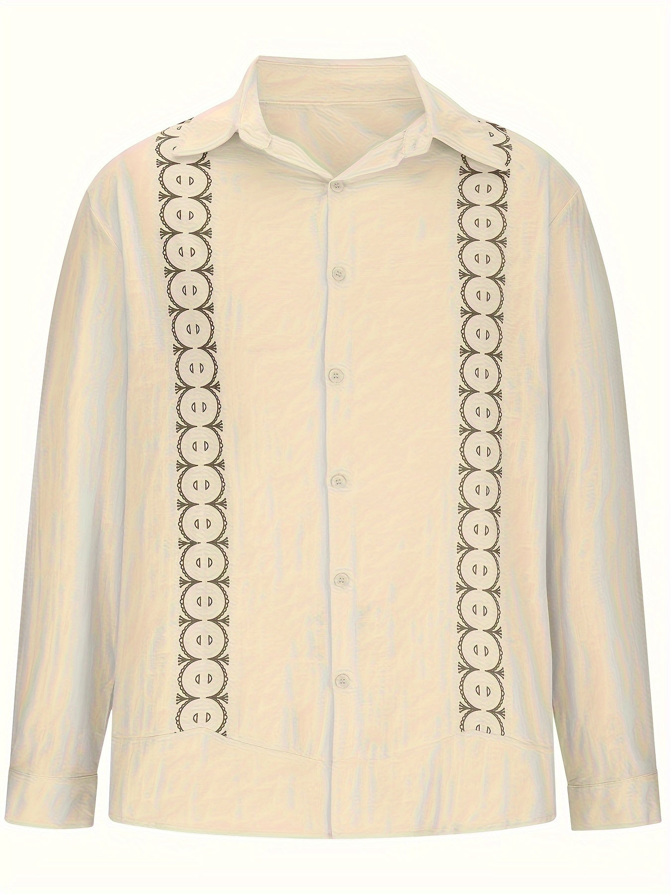 Mature Style Men's Cotton Linen Blend Casual Shirt - Lapel Collar Solid Color .