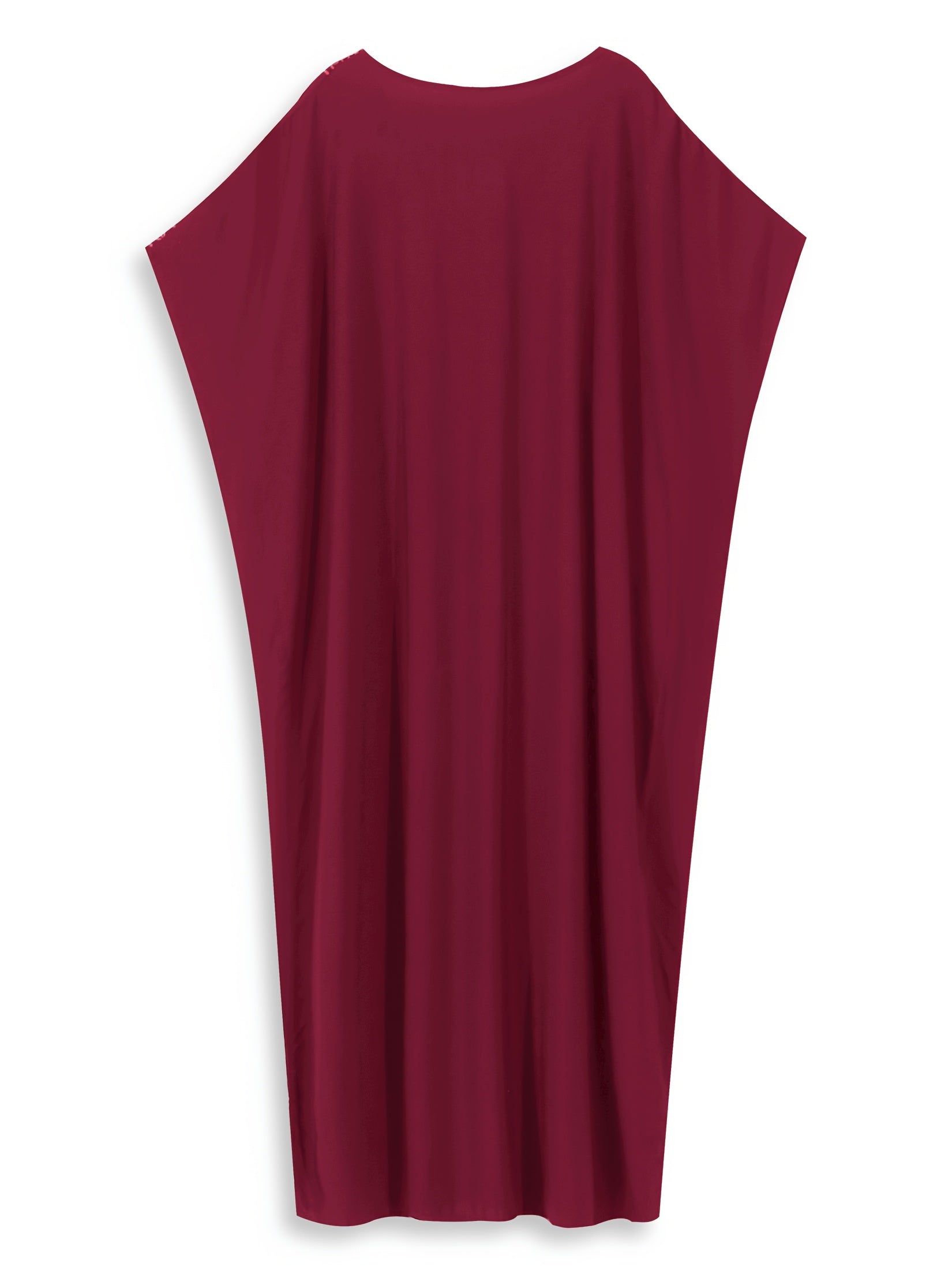EDOLYNSA Sexy Red Geometric Embroidered Kaftan | V-Neck women fashion'/MH