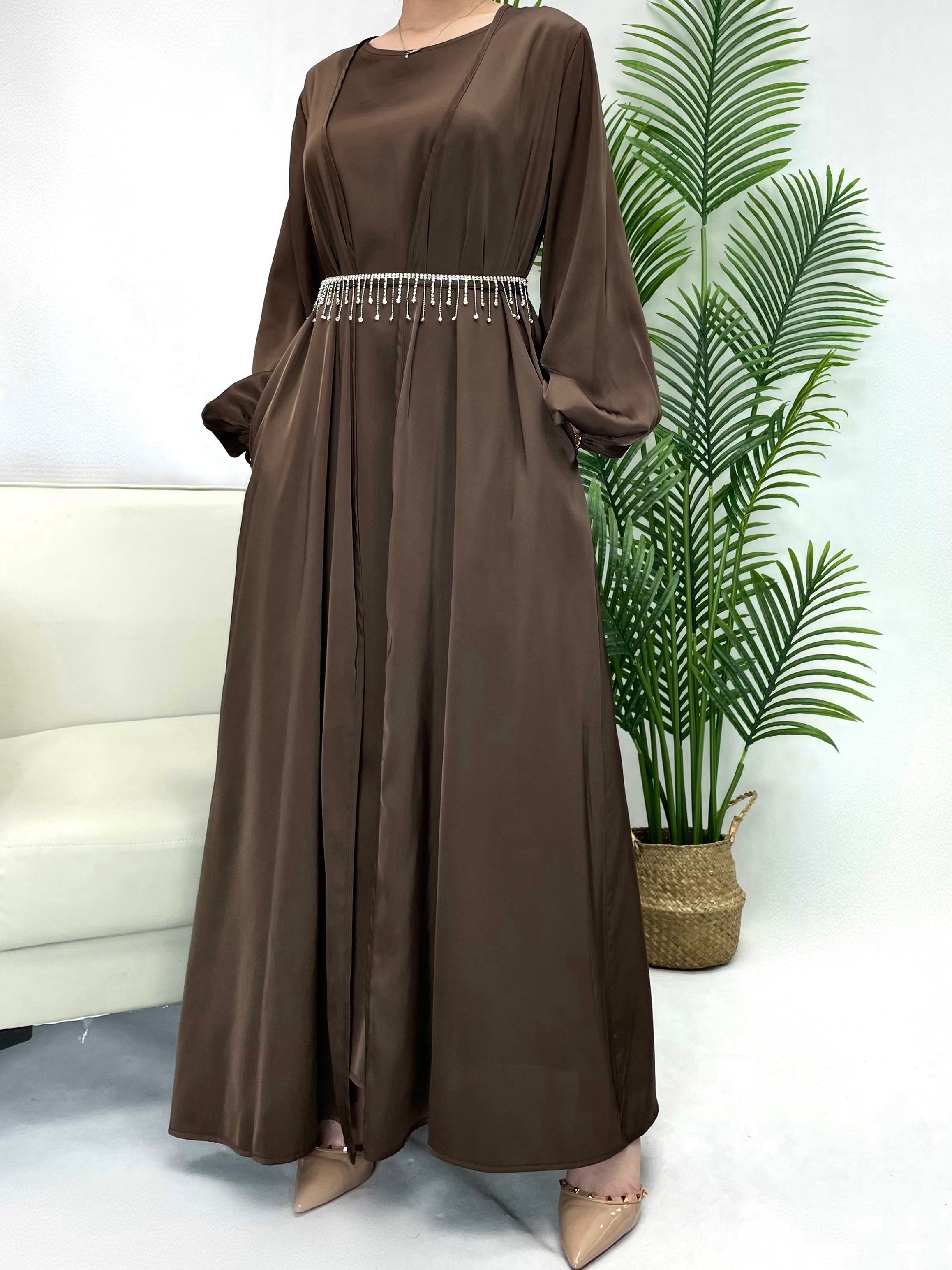 Women's Long Sleeve Solid Abaya