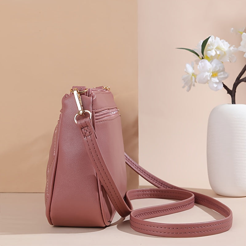 Fashionable Crossbody Bag with Multiple Layers And Large Capacity,