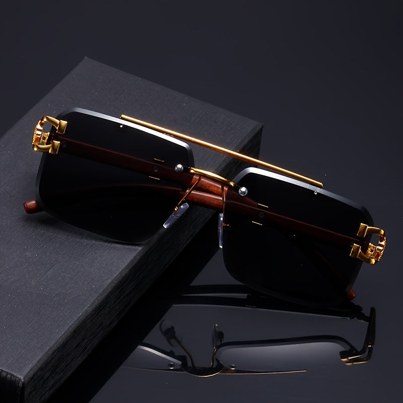 Luxury Leopard Pattern Frameless Glasses for Men and Women,