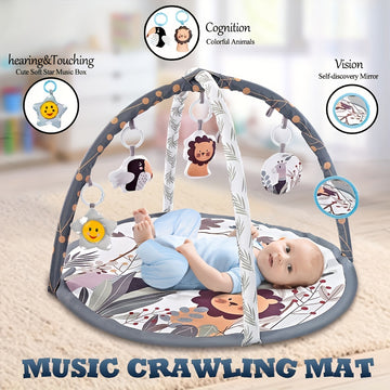 Cartoon Baby Gym Play Mat With Music And Play Gym - Perfect For Cognitive Development, Stimulating Play, Exercise, And Learning Christmas, Halloween, Thanksgiving Day Gift Easter Gift