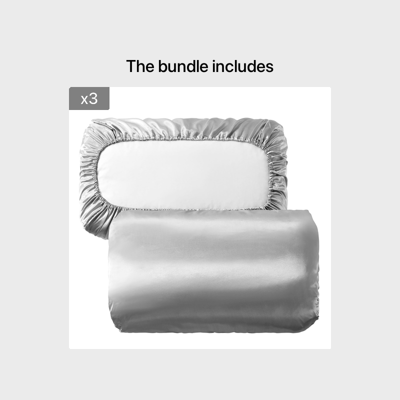 2pcs Soft And Breathable Satin Pillowcase With Elastic Cord .