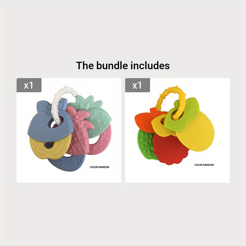 Infant Teething Gum Fruit Shape Infant And Young Children Silicone Teething Gum Grinding Teeth And Fixing Teeth Device Rattle Teething Gum easter gift