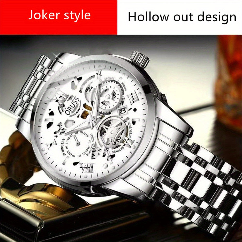 Elegant Quartz Men's Business Watch - Precision, Night Glow, Ideal Professional Gift, Durable & Stylish