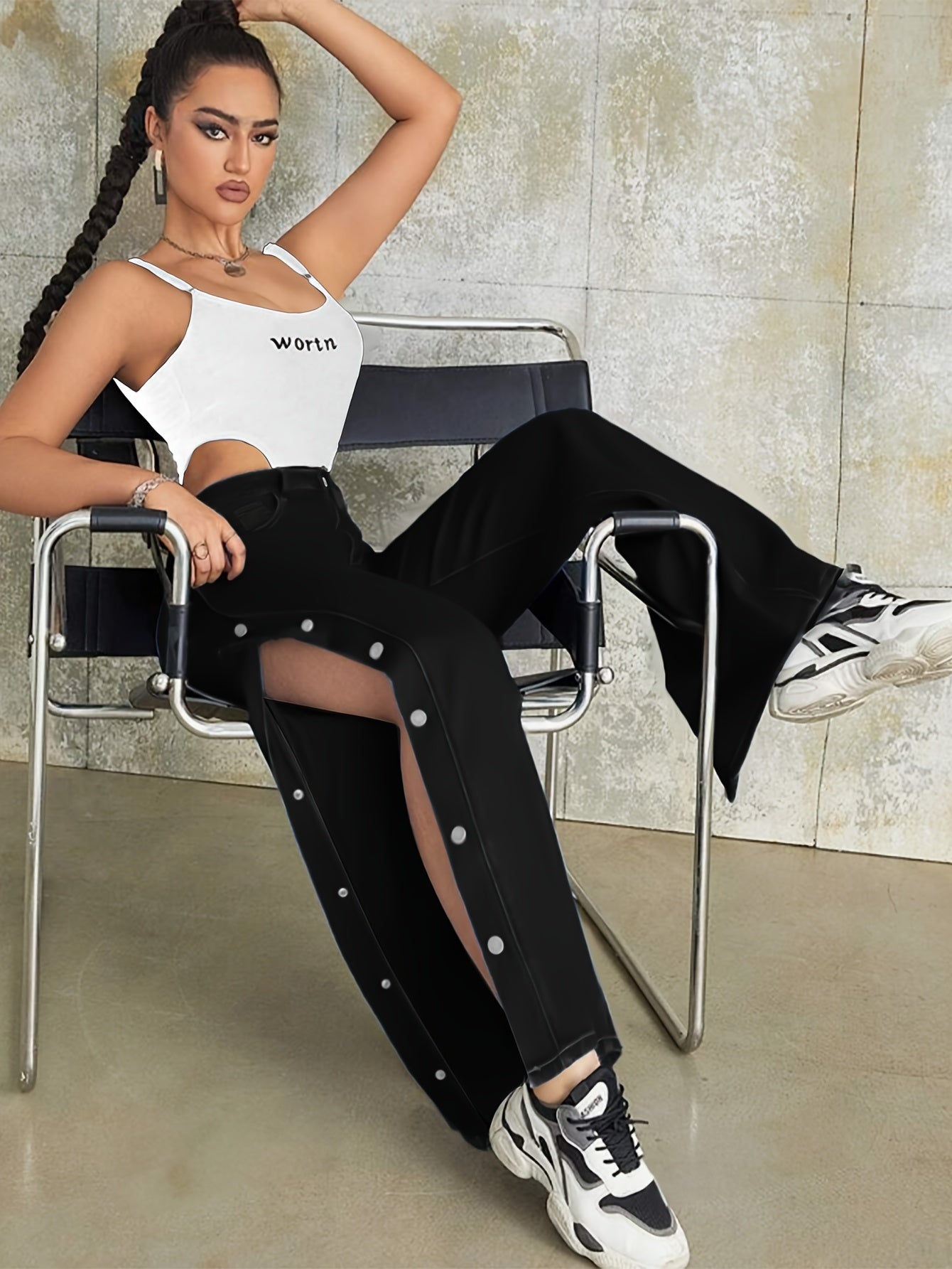 Women's Stretch Spandex Straight-Leg Pants ./MH