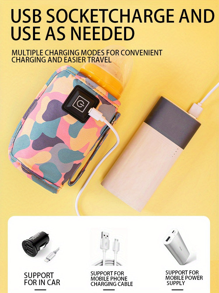 USB Charger Bottle Warmer, Travel Camping Outdoor Milk Formula Bottle Warmer, Home Car Electric Portable Stroller Insulated Bag, Nursing Bottle Heater, Bottle Feeding Warmer Sleeve Easter Gift