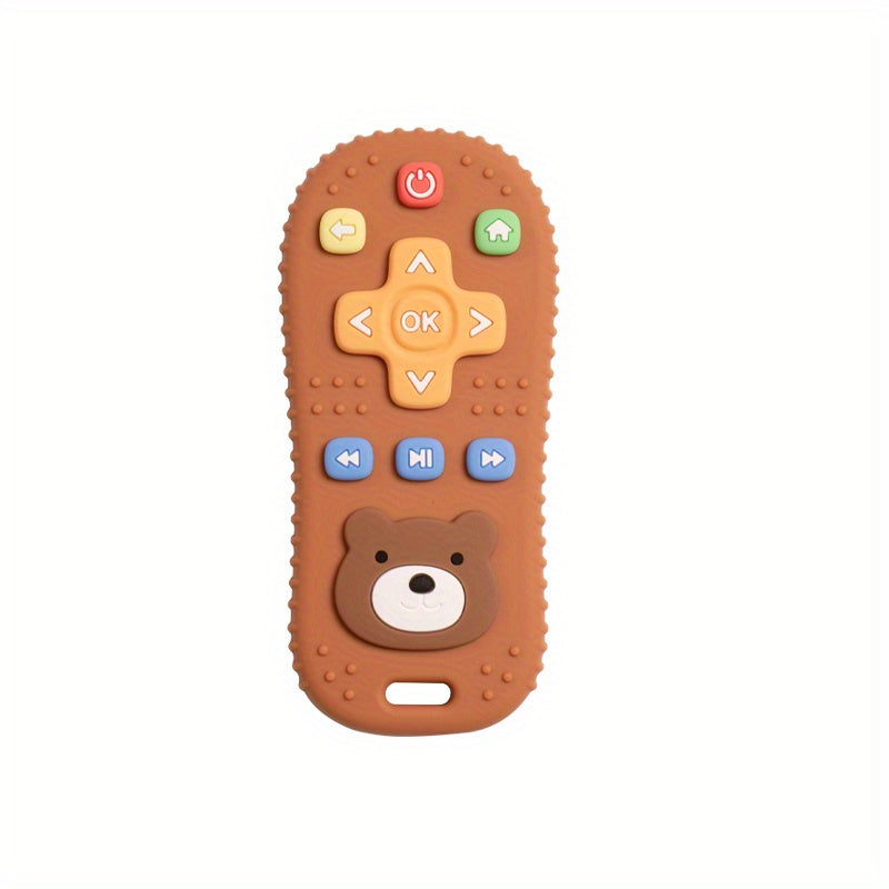 Cute Bear Silicone Baby Teether - Remote Control Shape Food Grade Teething Toy for Newborns - Sensory Teething Toy, Halloween, Thanksgiving And Christmas Gift