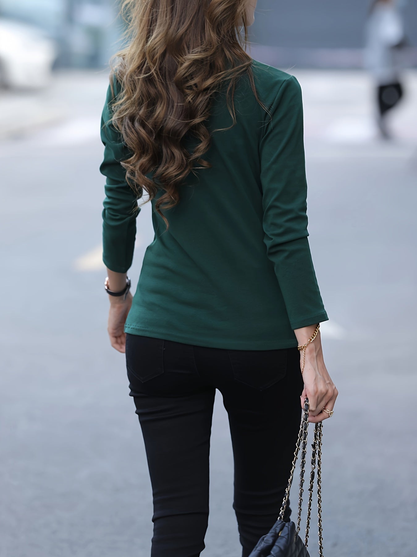 Women's Contrast Lace Trim Round Neck T-Shirt .