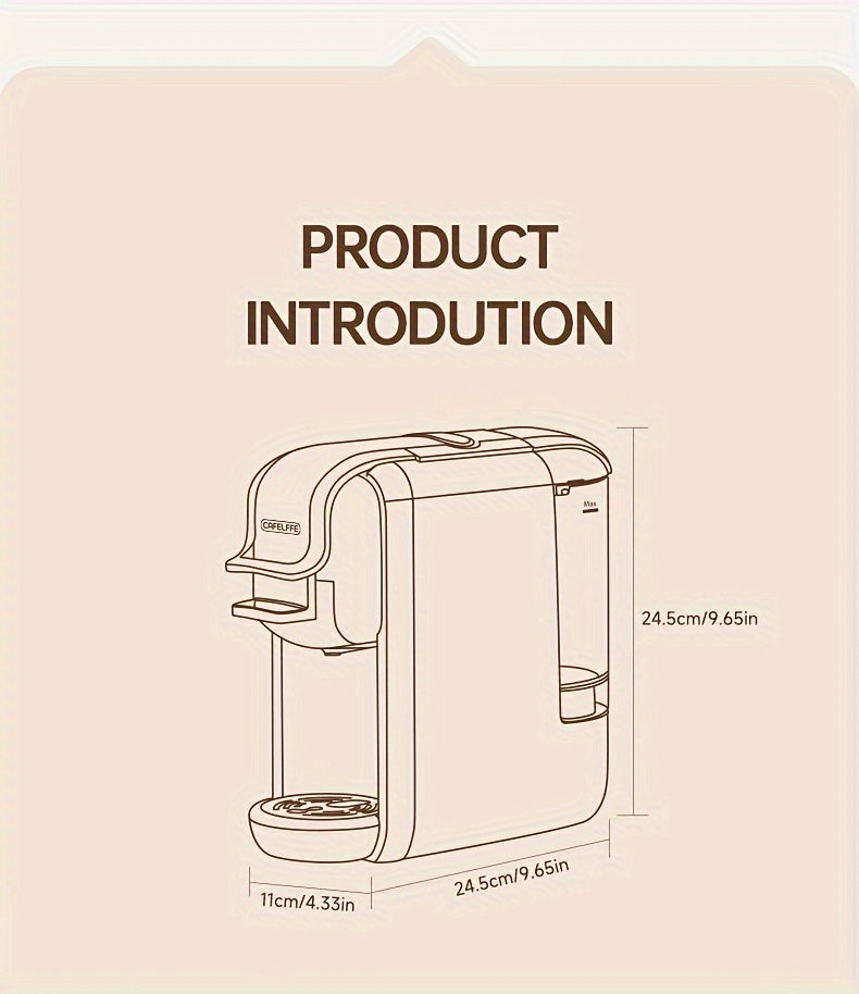 1pc Coffee Maker For Single Pods CAFELFFE 4 In 1 Coffee Machine Hot/Cold Dolce Gusto Milk Nespresso Capsule ESE Pod Ground Coffee Cafeteria 19Bar Teacher's Day Halloween Christmas Wedding Birthday Valentines Day Gift Coffee T