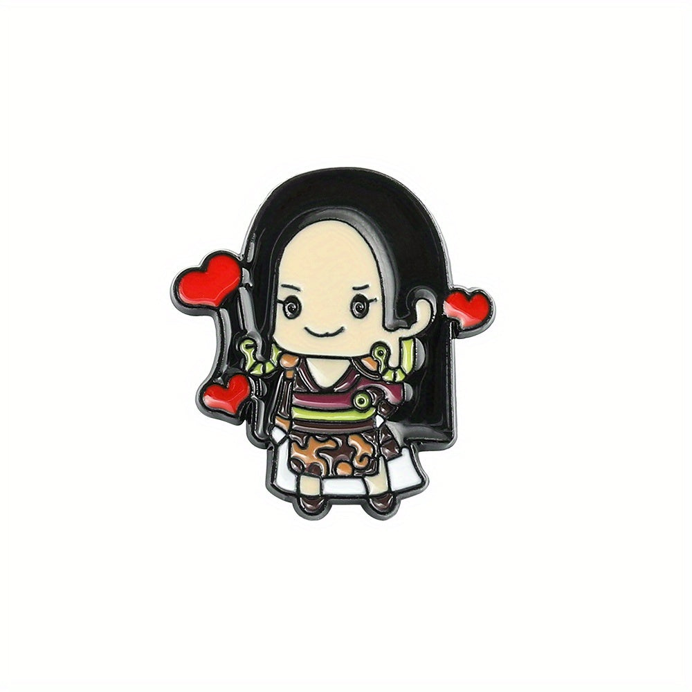 1pc Creative Cartoon Figure DIY Metal Pin Badge for Clothes, Backpack, Hat - Perfect Holiday Party Gift for Teens