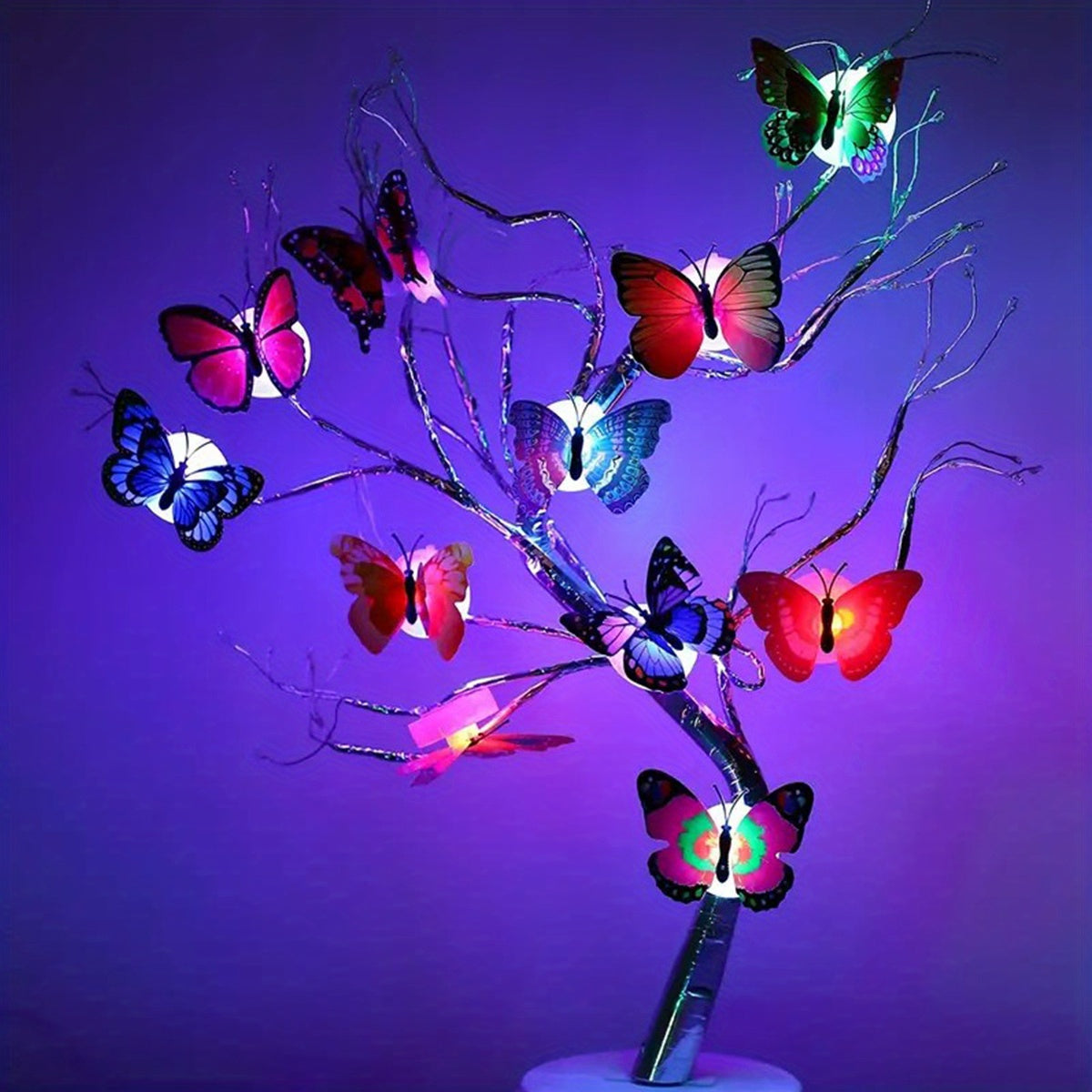 Colorful Glowing Butterfly Night Light - 3D LED Wall Sticker - Battery-Powered Room Decoration Easter Gift