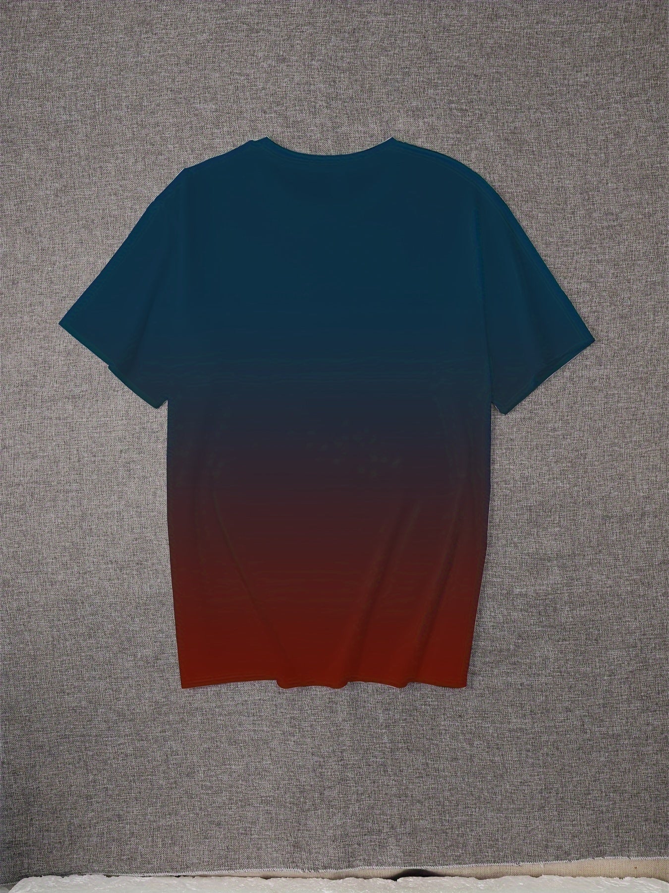 Summer Men's Gradient Paris Letter 3D Printed T-shirts.