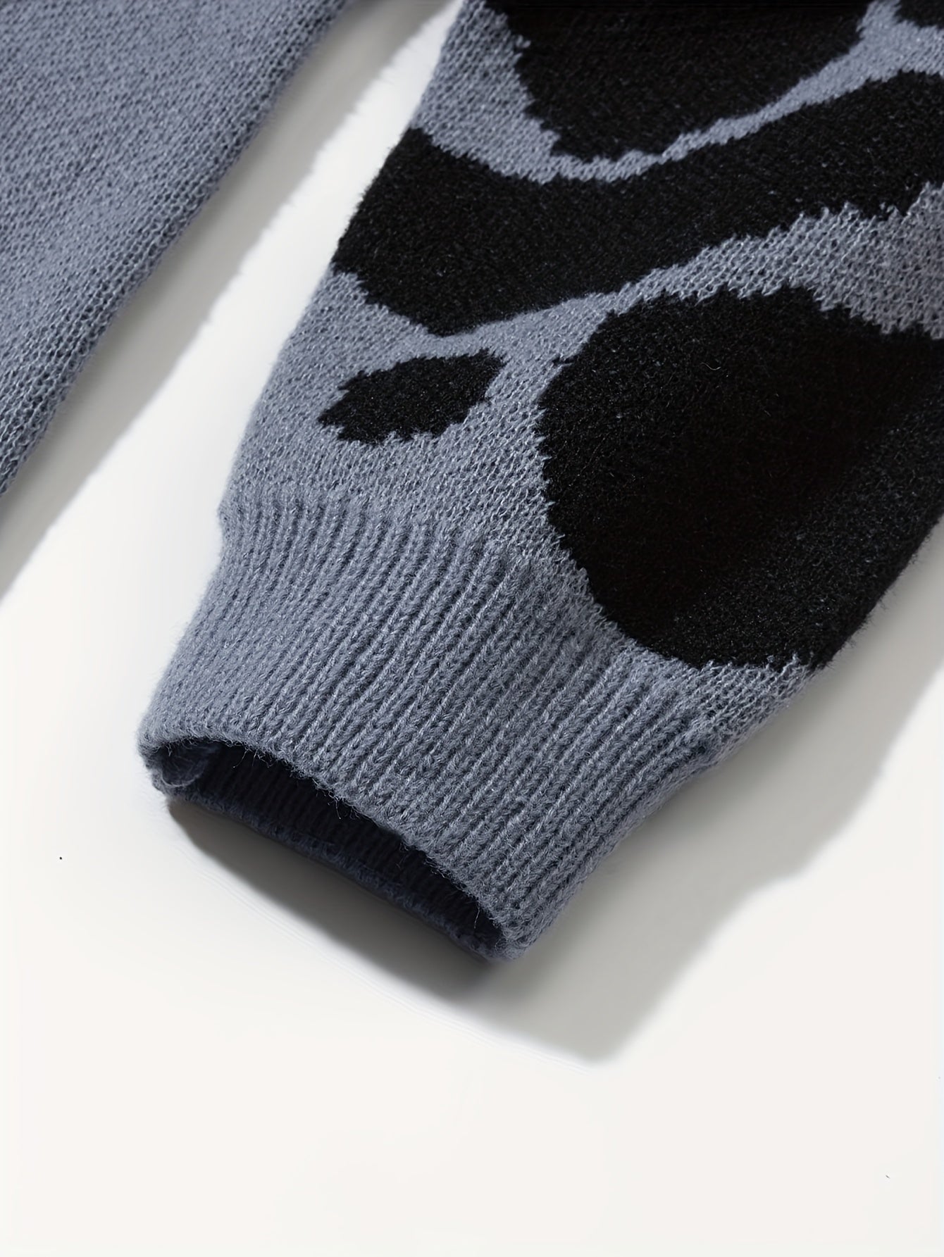 Trendy Pattern Knitted Sweater, Men's Casual Warm Slightly Stretch.