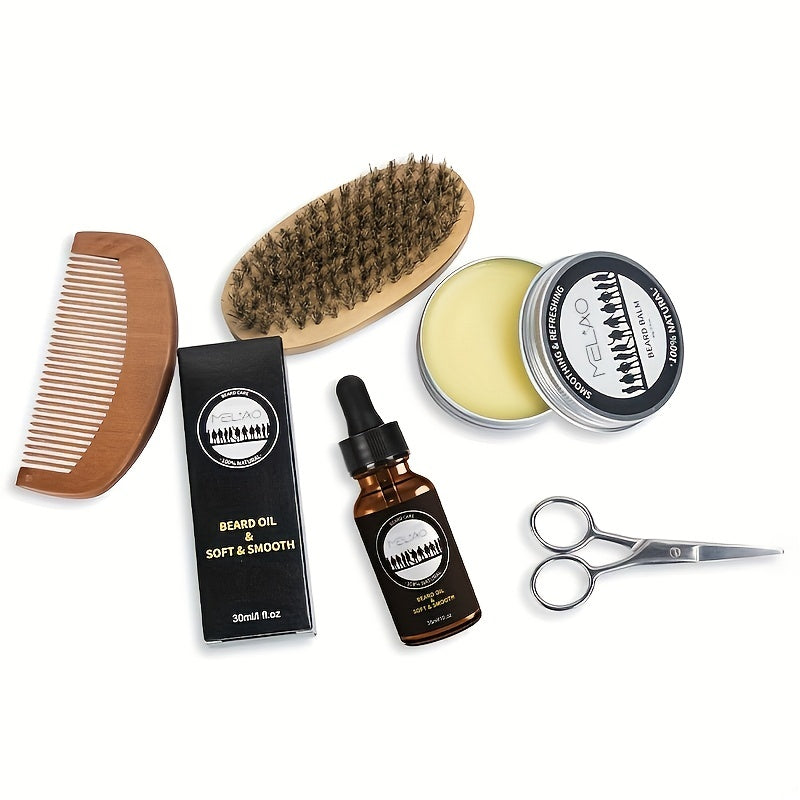 MELAO Beard Oil and Balm Set with Bread Shaper - Complete Beard Grooming Kit for Men, gift