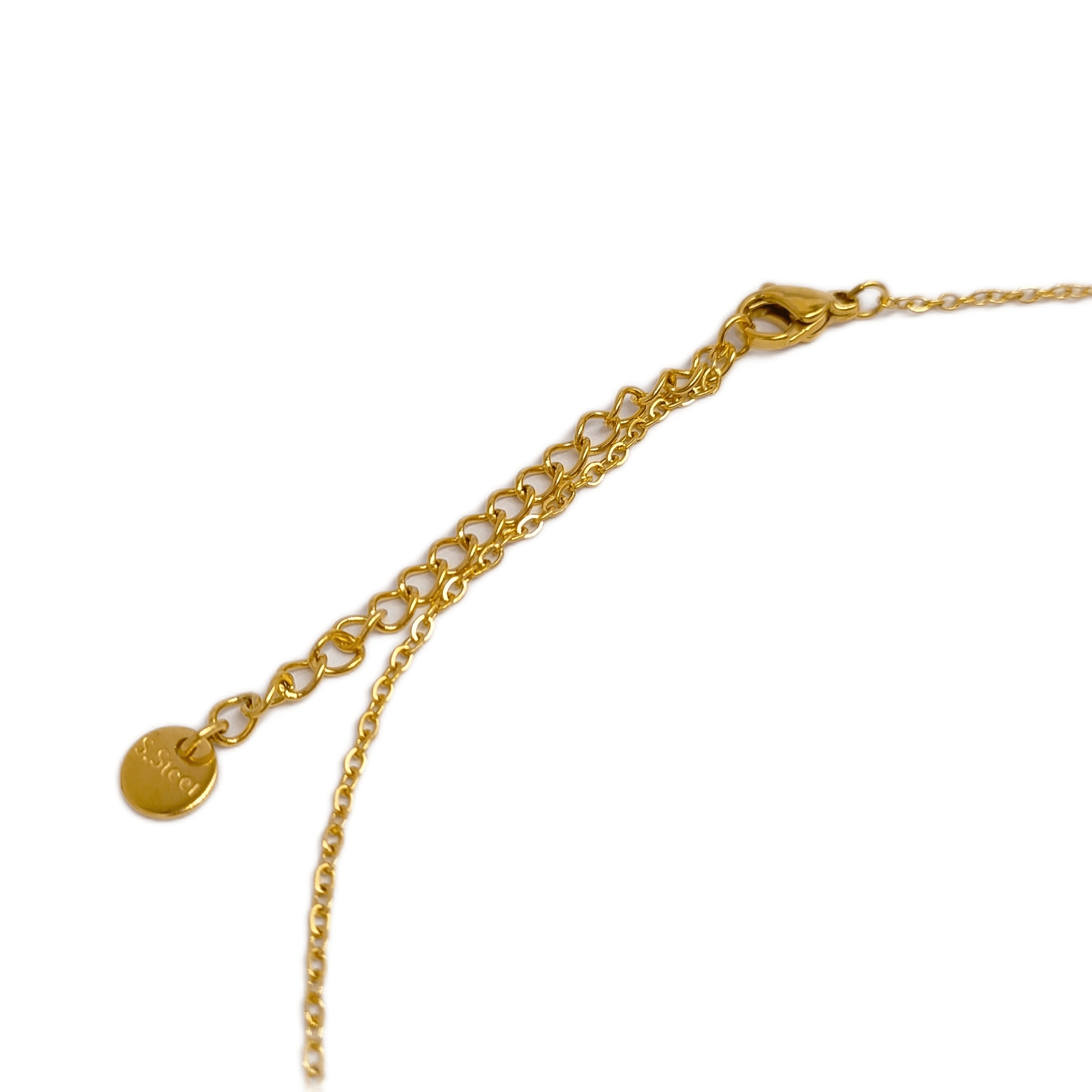 Stainless Steel Retro Moon Star Pendant Necklace 14K Plated Neck Jewelry Gift