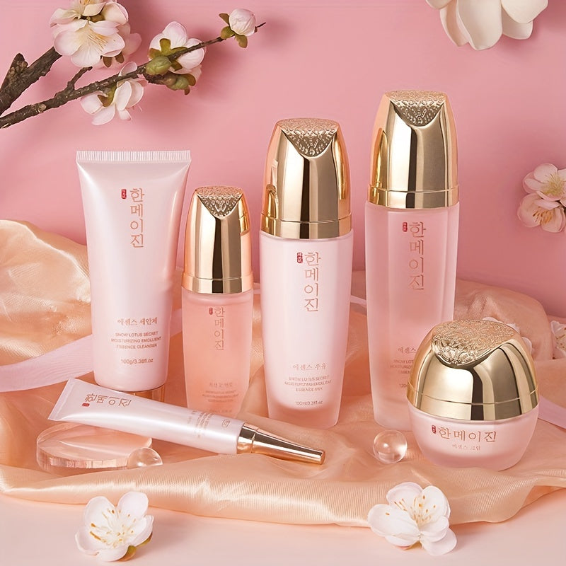 Snow Lotus Moisturizing Skin Gift Set Of 6 Pieces Hydrating And Nourishing Skin, Even Skin Tone Smoothing And Firming Facial Skin Care Set Gifts