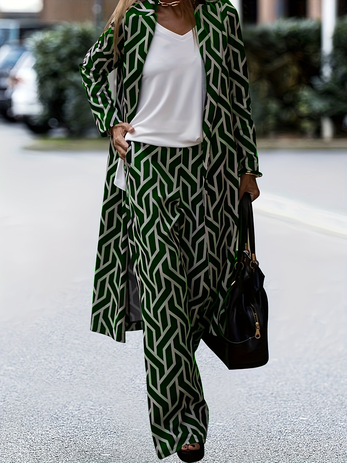 Plus Size Casual Outfits Two Piece Set, Women's.