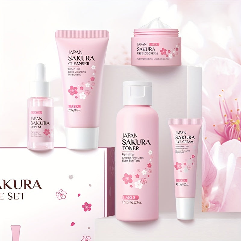 1 Set Sakura Skin Gift Set, improving Skin Tone Firming, Smoothing Cream, Sensitive Skin Serum
