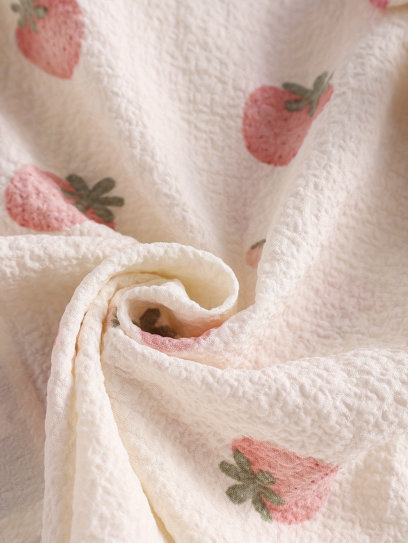 2 Pcs Baby Girls Cute Strawberry Pattern Long Sleeve Shirts & Pants Pajama Set,