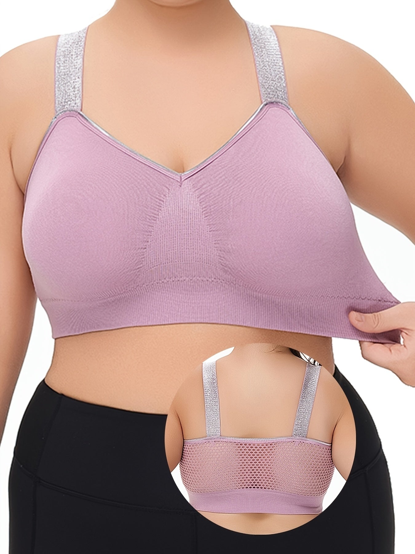 Middle Eastern Summer Thin Silvery Contrast High-End Bra Plus ./MH