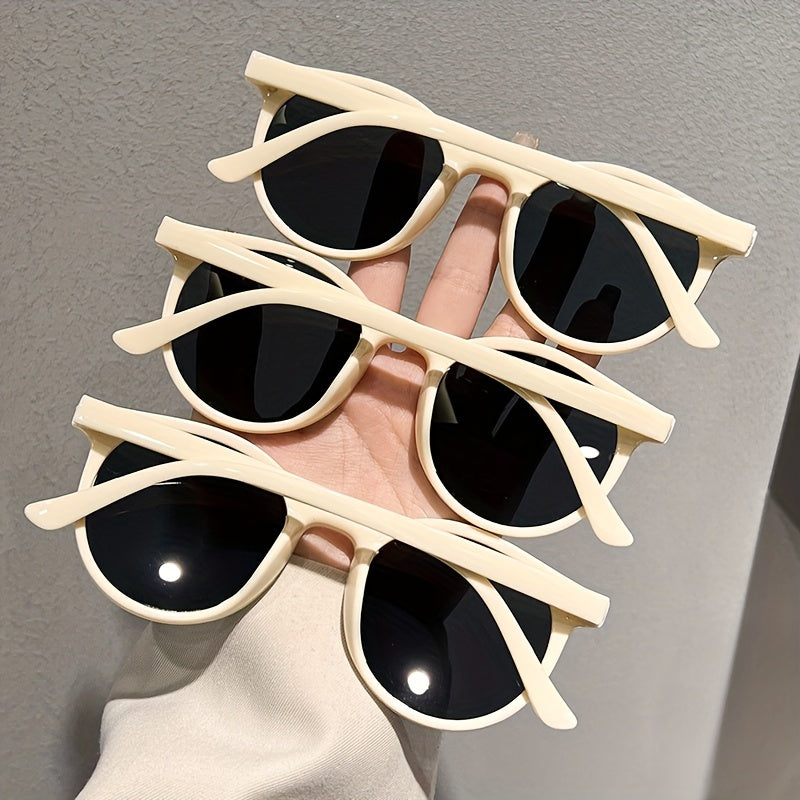 3pairs Oval Fashion Sunglasses For Women Men.