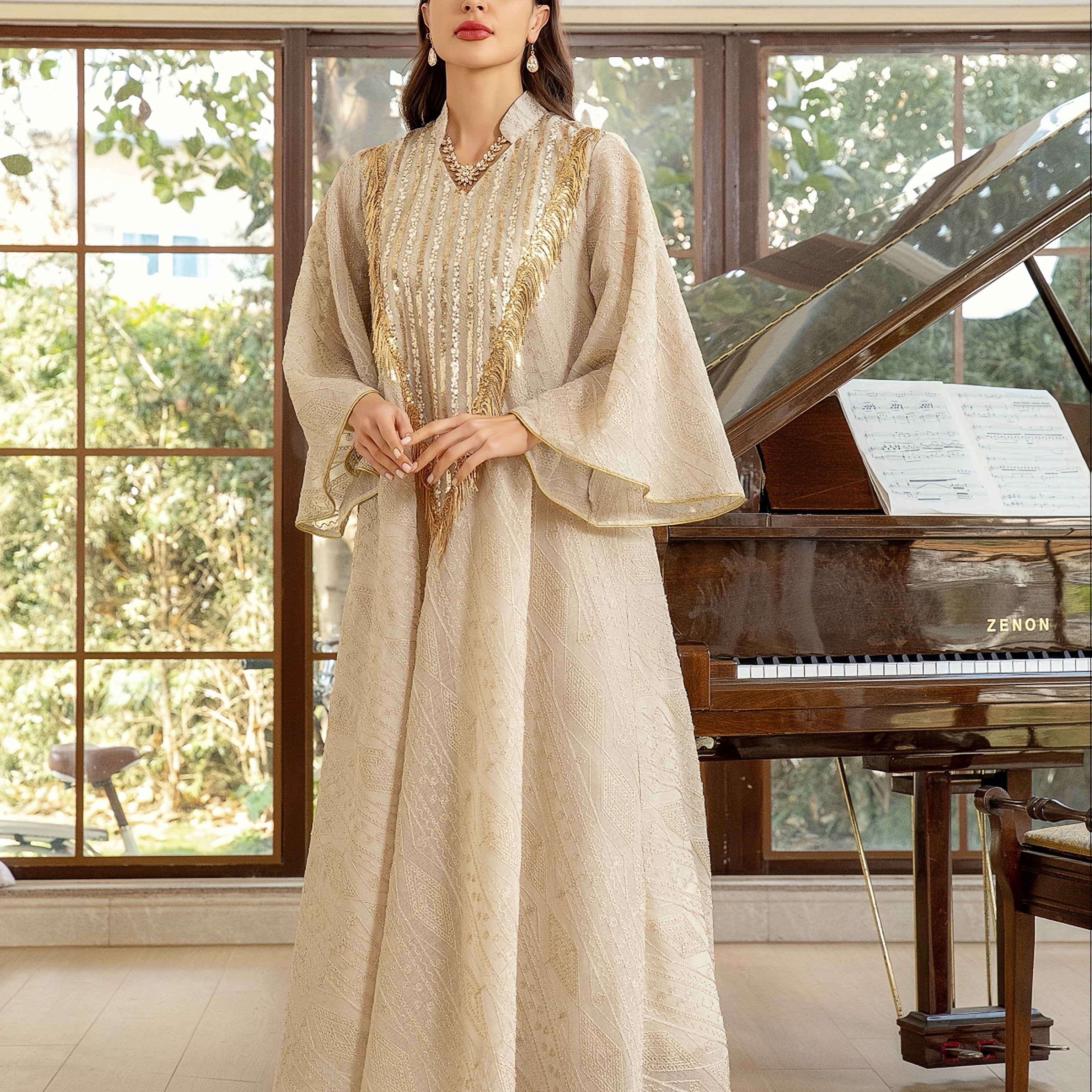 1pc Muslim Evening Dress, Arabic Dubai ./MH