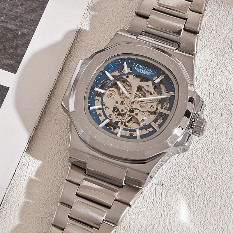 Dial4.1cmNautilus Watch For Men Fully Automatic Business Leisure Watch All Metal Case Steel Bow Strap With Butterfly Clasp Trend Fashion Luminous Waterproof Watch Christmas Gift Valentine's Day Gift